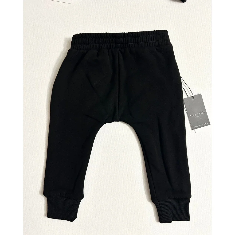 Tiny Tribe Australia Kids Black Sweatshirt and Jogger Set 9-12M NWT